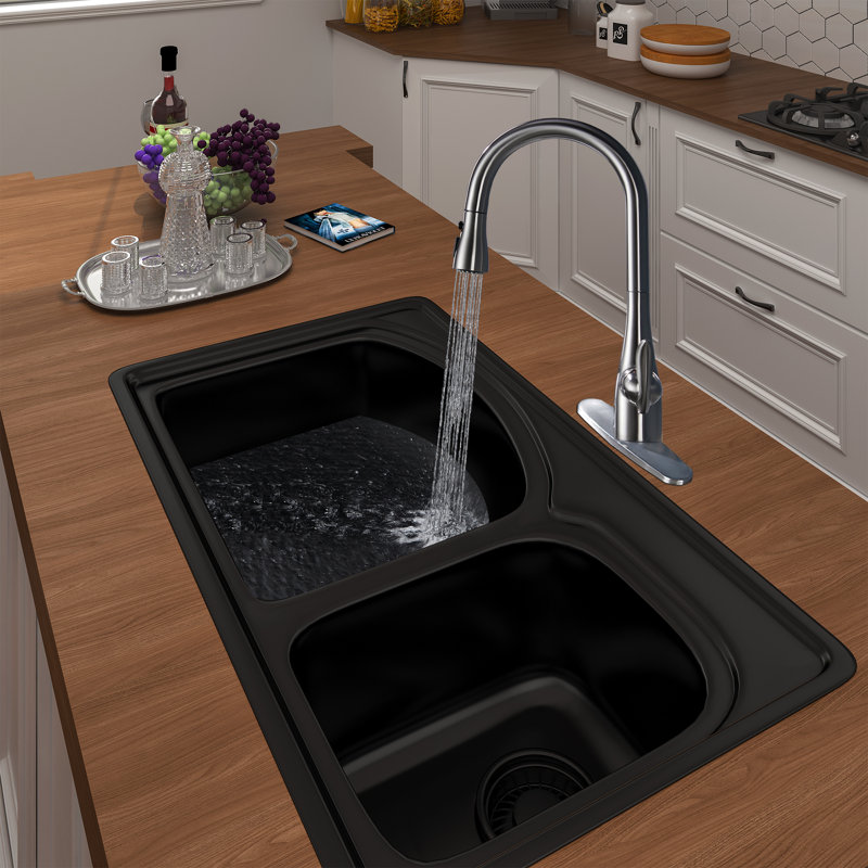 Robinet de cuisine à poignée simple rétractable, Argent
