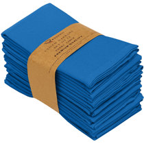Lann's Linens - 1 Dozen 20 Oversized Cloth Dinner Table Napkins - Machine Washable Restaurant/Wedding/Hotel Quality Polyester Fabric - Baby Blue