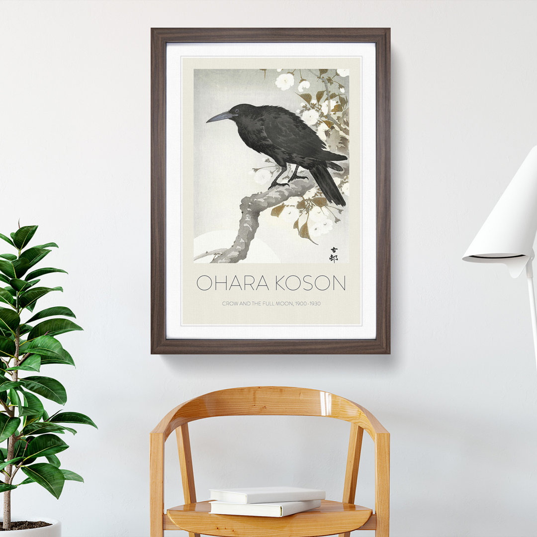 A Crow on the Blossom Tree by Ohara Koson - Picture Frame Painting