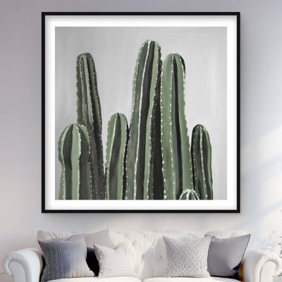 Bougie du désert - cactus gris avec imprimé mat pour la décoration