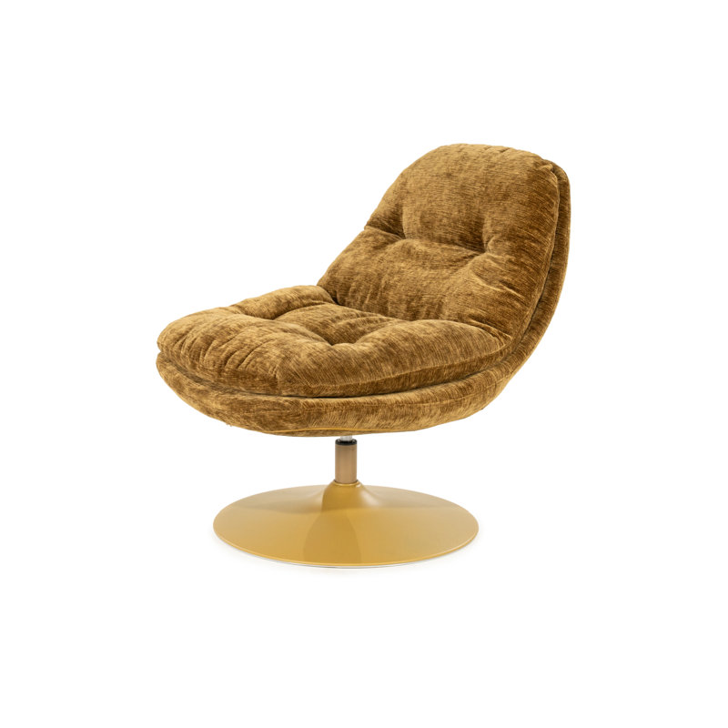 Accent Chair Swivel Armless Chair, Mustard