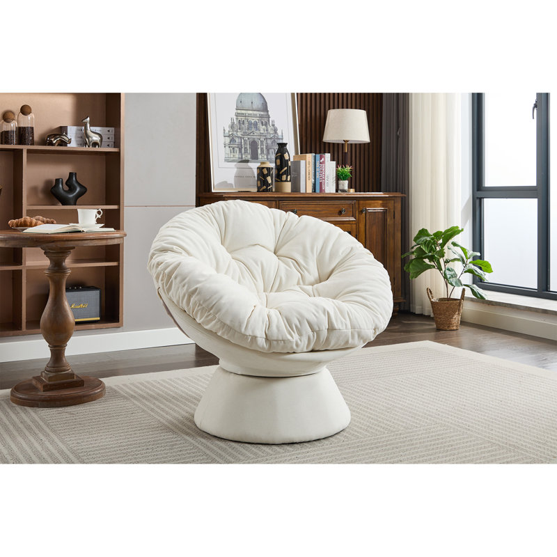 Fauteuil d'appoint pivotant, fauteuil demi-tonneau pivotant à 360 °, fauteuil Papasan pour le salon, la chambre à coucher