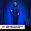 Au-delà du cimetière Haunted Hill Farm Grim Reaper grandeur nature avec chaîne, Halloween Animatronic, lumières et sons