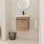 Meuble-lavabo mural flottant 18 po avec lavabo en céramique et porte d'armoire à fermeture en douceur 18 po-107144498