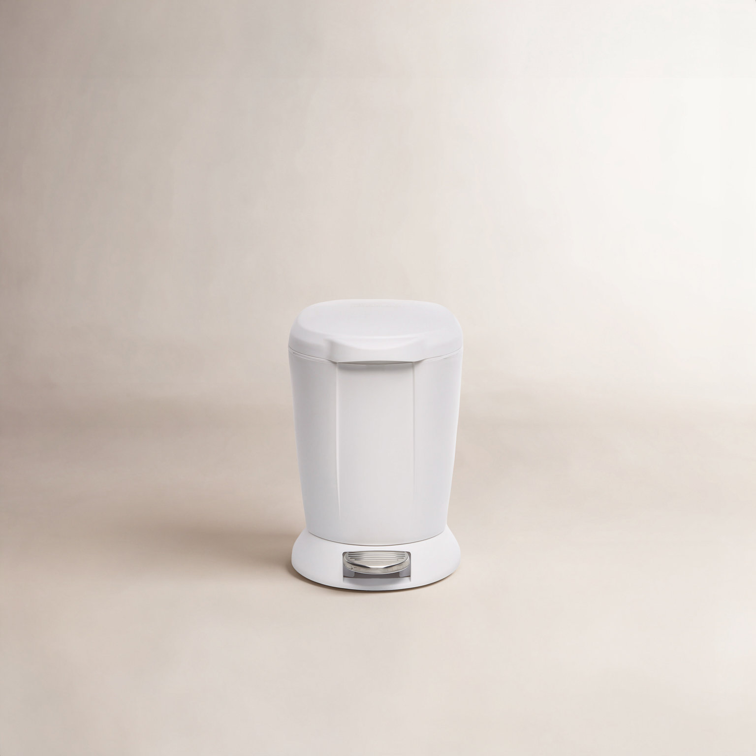 simplehuman 1.6gal Compact Step-On Can, White