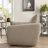 Boucle Swivel Armchairs Set Of 2, Modern Deep Seating Lounge Chairs With Accent Pillows-1828776340