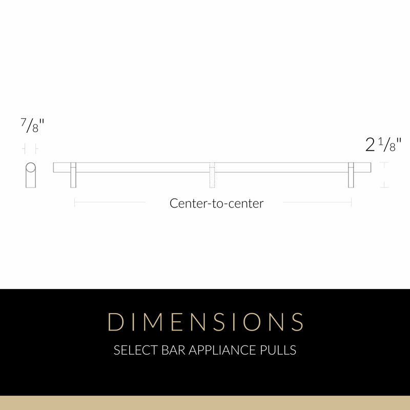Emtek Select Appliance Pull 36" Centre-to-Centre, Rectangular Bar Stem & Smooth Pull, Oil Rubbed Bronze