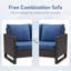 Ensemble de conversation modulaire d'extérieur 8 pièces avec coussins de rangement en osier Ingvald-465253353
