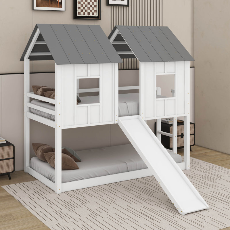Twin Over Twin Bunk Bed With Slide