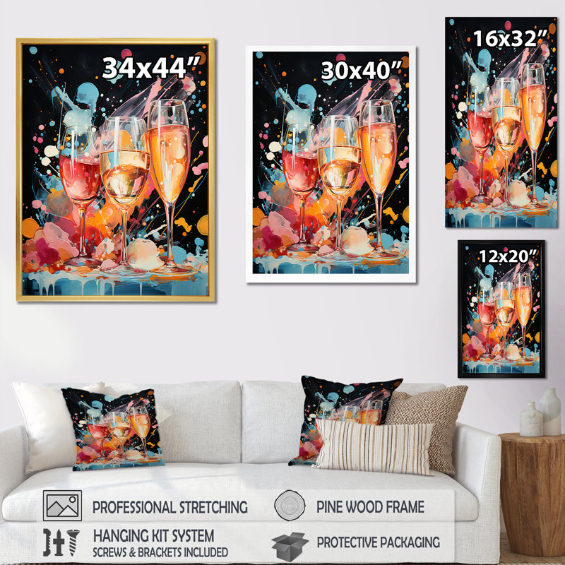 Whimsical Bubbles II, reproduction d'art sur toile, Toile tendue, 44" H x 34" W