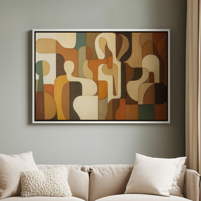 Art mural encadré, impressions murales abstraites rétro pour chambre à coucher - 16 po x 24 po
