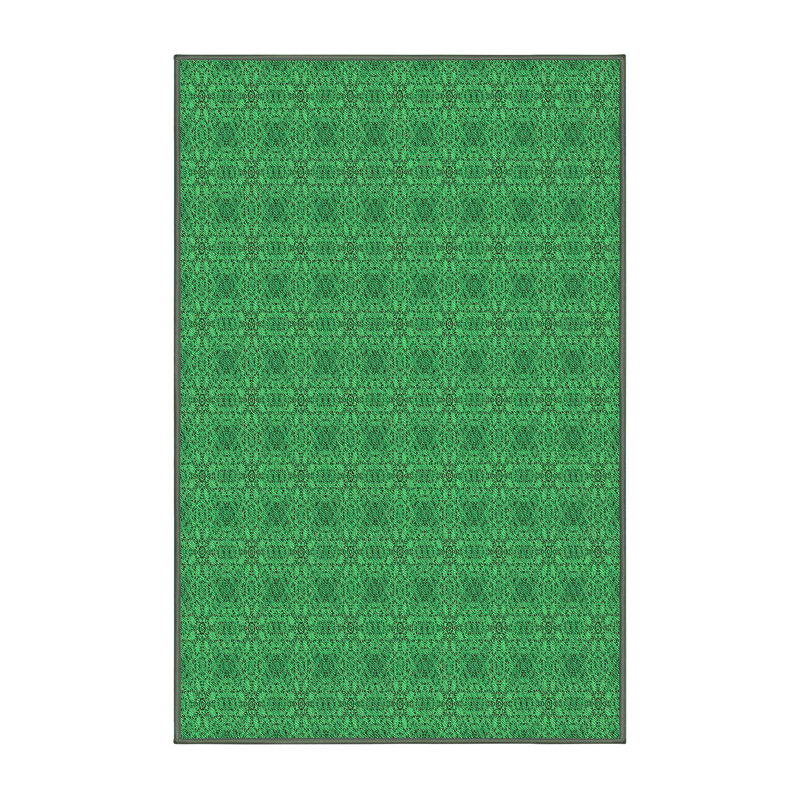 Tapis 100% à motifs lavables à la machine 2989 WSHPAT488GRN, Rectangle 7 pi x 10 pi