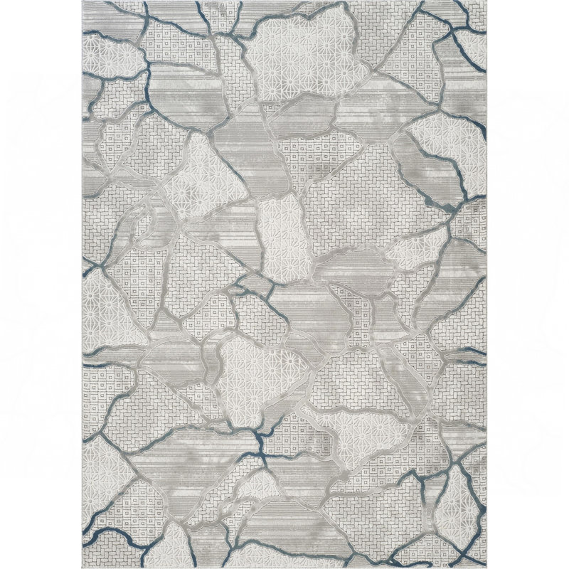 Gray Area Rug, Rectangle 5'3" x 7'3"