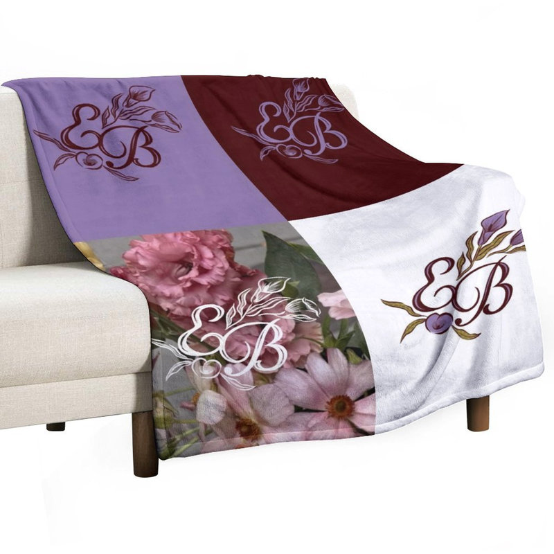 Jeté élégant en flanelle de luxe Monog, 40 po x 50 po