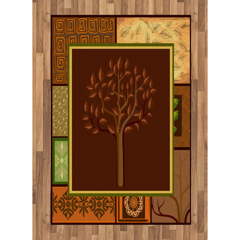 Tapis décoratif Tribal, Rectangle— 4 pi x 5 pi 8 po