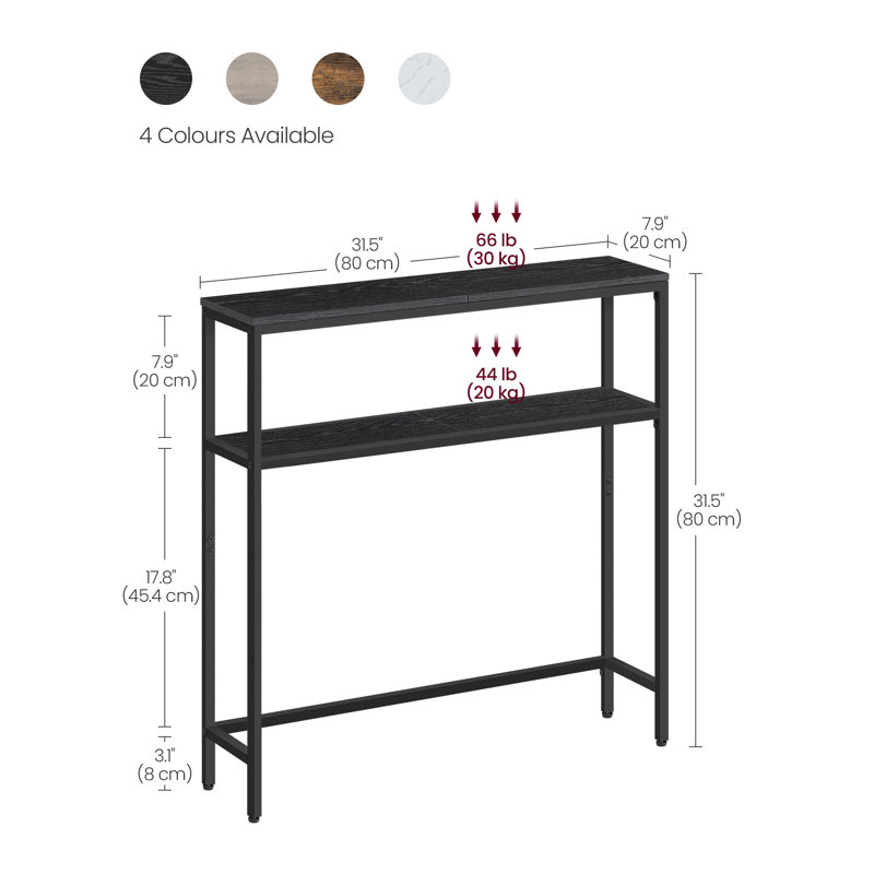 80cm Console Table, Black