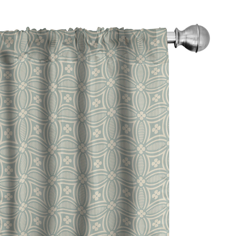 Geometric Semi-Sheer Rod Pocket Curtain Panels, 28" x 63"