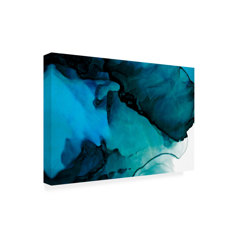 Tom Quartermaine Blue Alcohol Ink Canvas Art, H 22 po x l 32 po x P 2 po