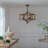 Chandelier  - 3  - Light Wood Drum, Hanging Light Fixture With Adjustable Chain Function