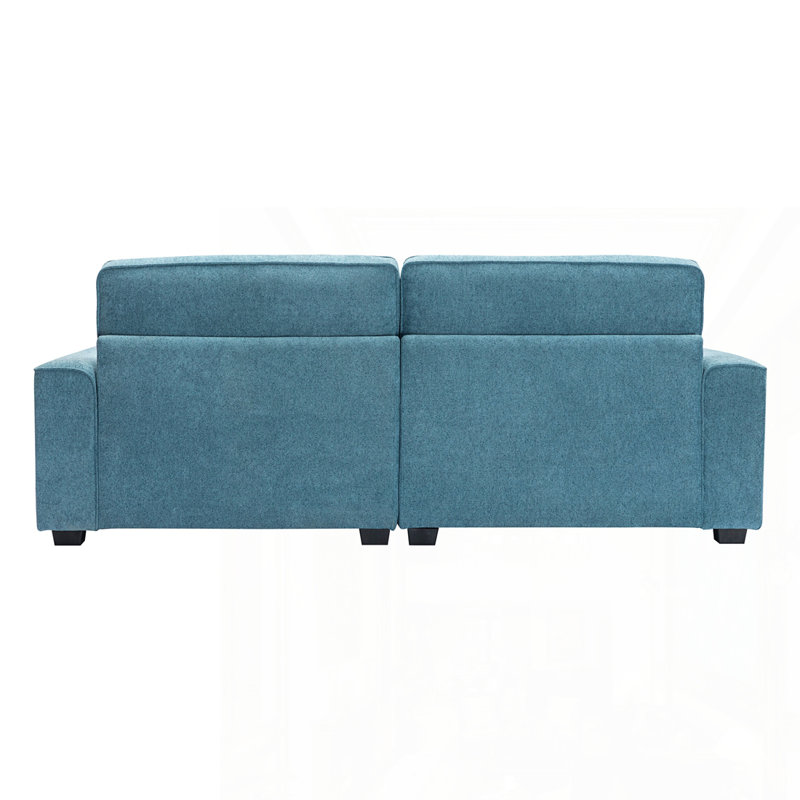 Canapé élégant avec accoudoirs et coussins moelleux, Bleu