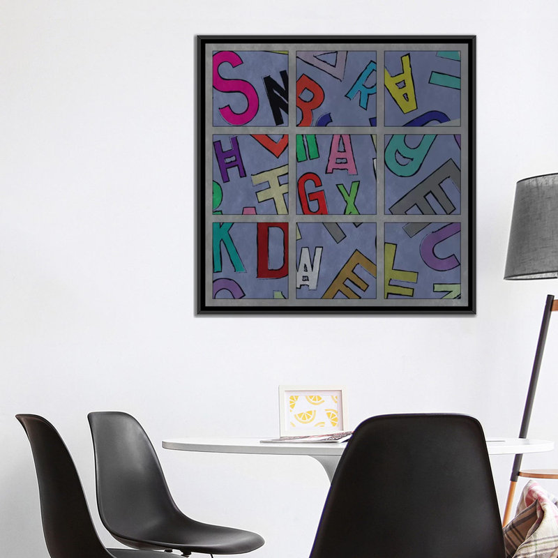 Albree Modern Scrambled », reproduction sur toile tendue, H 37 po x l 37 po x P 1,5 po, Toile avec cadre flottant noir
