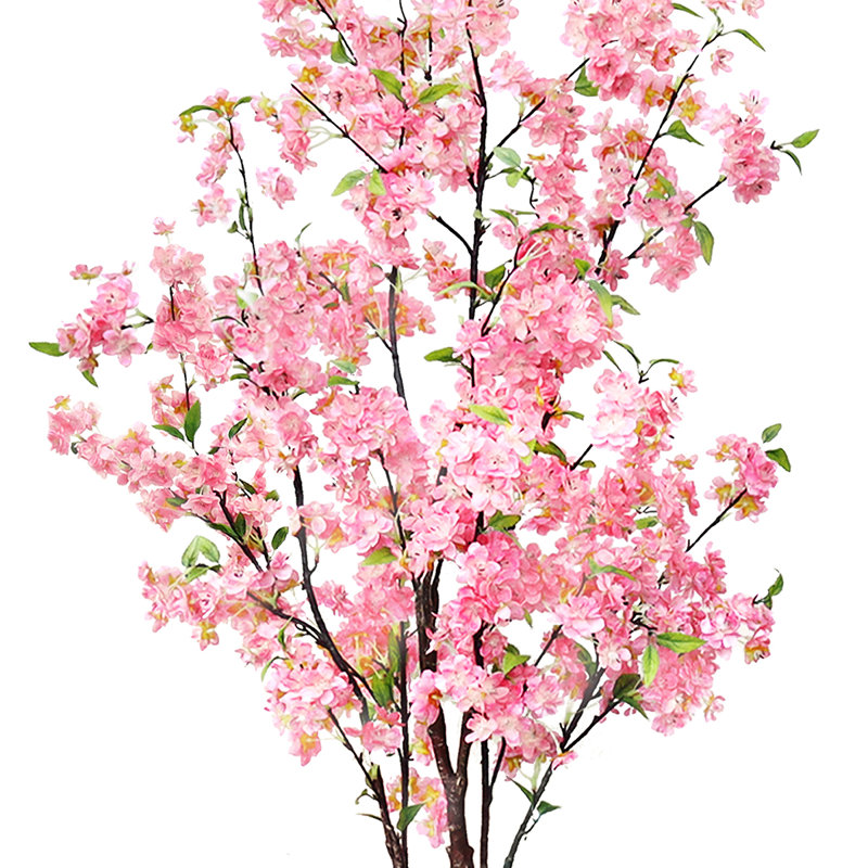 Artificial Cherry Blossom Tree in Pot, Pink, 54" H x 26" W x 26" D
