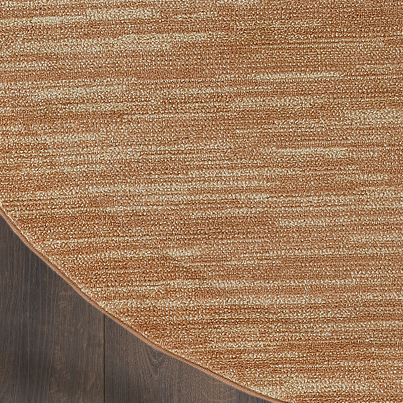 Nourison Essentials Rust Indoor/Outdoor Area Rug, Round 6'