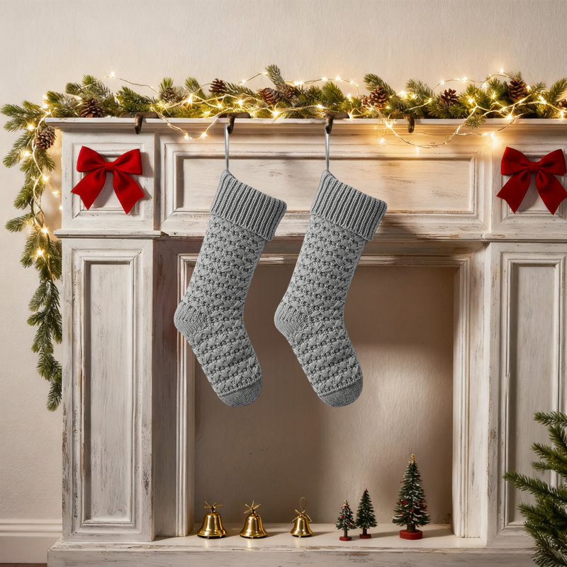 Chaussette de Noël chaussettes de Noël, Gris