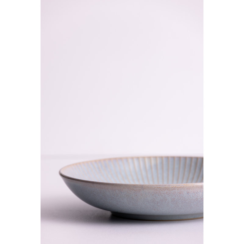Reactive Linear Set Of 4 Pasta Bowls, Grey