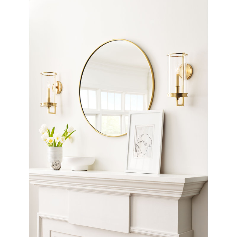 Chapman & Myers Glendon Small Hurricane Sconce, Polished Nickel