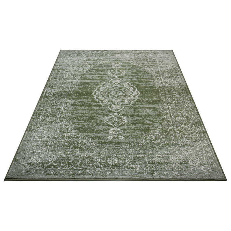 Designer velor rug Mridional green, Rectangular 200 x 290cm