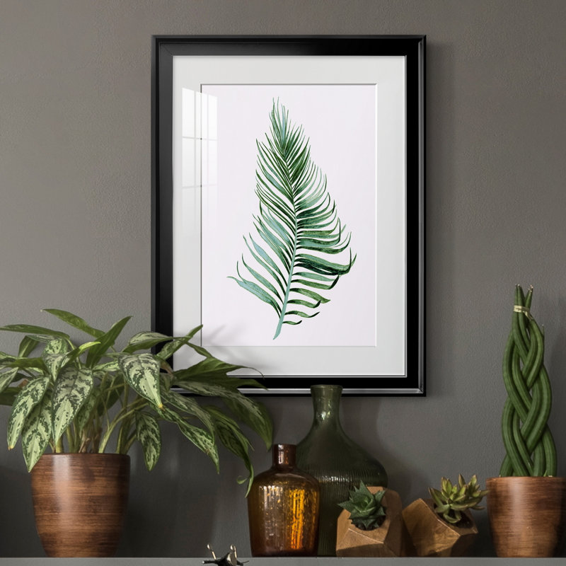 Sage Frond II - peinture encadrée, H 18,5 po x l 24,5 po x P 1,5 po, Noir