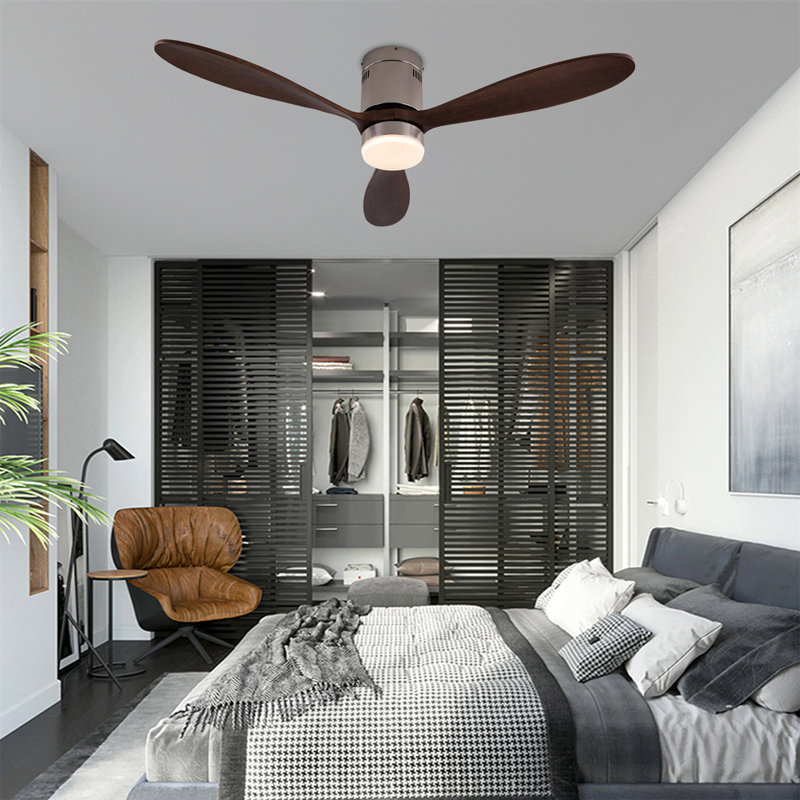 Glauk 52'' Ceiling Fan with LED Lights, Silver