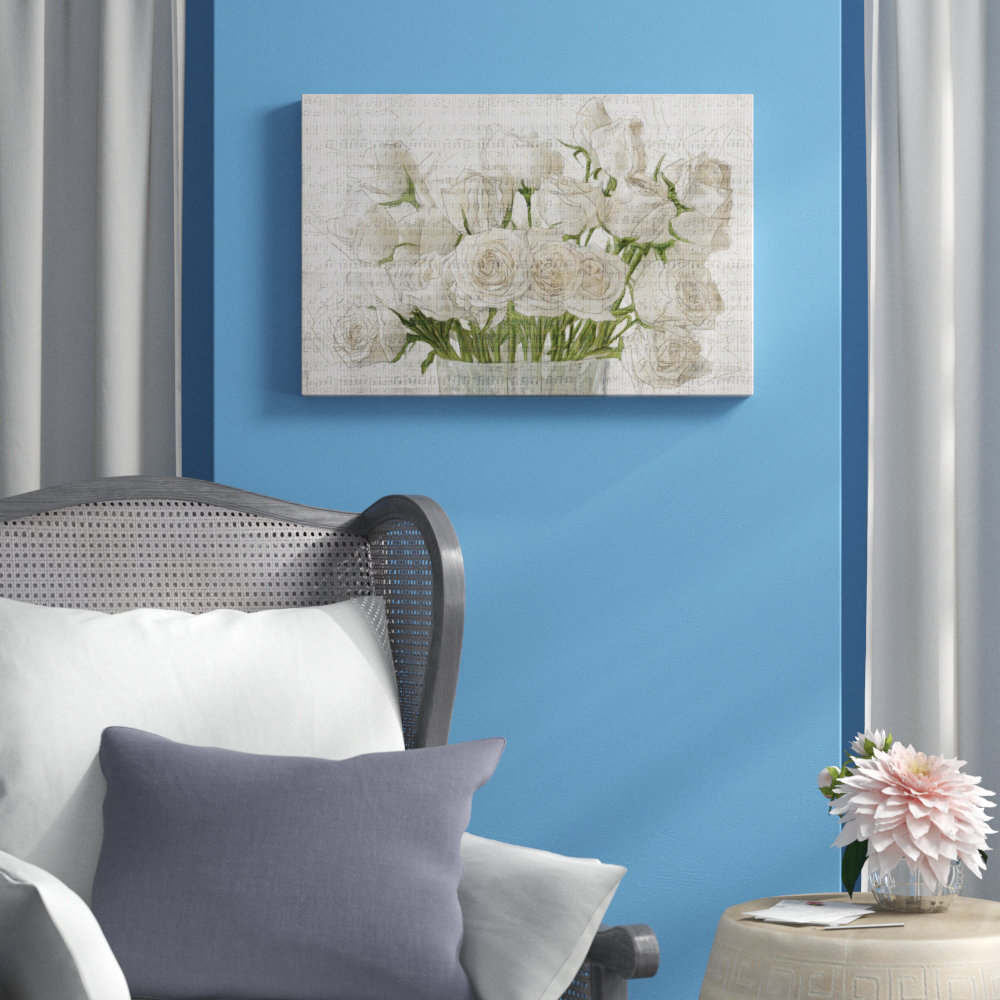 " Floral And Botanical White Rose Love, Glam White " by Oliver Gal Ophelia & Co. 