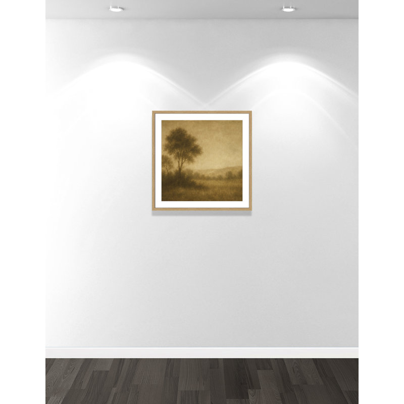 «Quiet Meadow II» par Fredrick Ashcroft, L 27,5 po x H 27,5 po, Matted Print, Naturel