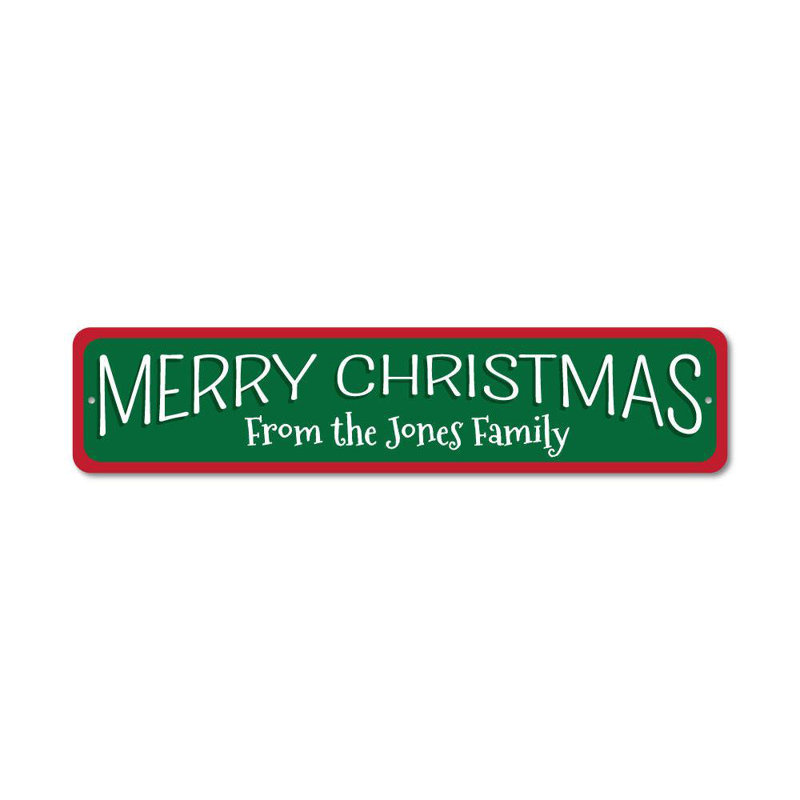 Plaque de Noël en aluminium, H 4 po x l 18 po x P 0,04 po