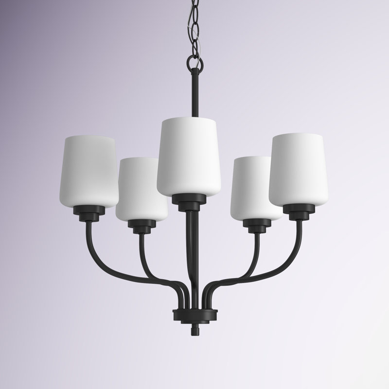Lustre classique / traditionnel à 5 lumières Windom, Nuit noire, Non