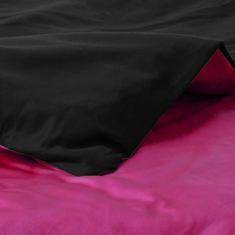 Ensemble d'édredon réversible, Simple, Rose / Noir