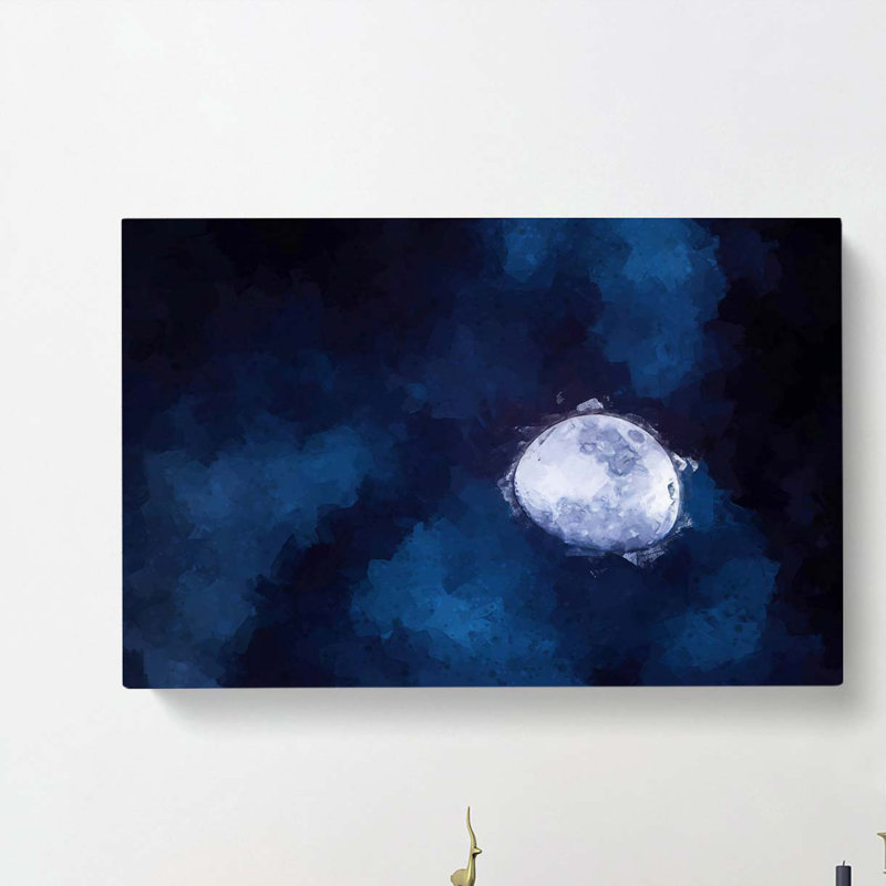 Shadow Moon In Abstract - Wrapped Canvas, 50cm H x 76cm W x 3cm D