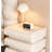Modern Cream Leather 3-Drawer Nightstand – Minimalist Italian Style Solid Wood Bedside Cabinet with Rounded Edges, Contemporary Bedroom Storage Furniture