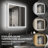 LED Recessed or Surface Frameless Medicine Cabinet with Mirror and Defogger, Magnifying Mirror, Adjustable Shelves, USB & Outlet-2147133961-2147133966