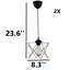 Luminaire suspendu en métal 2 pièces