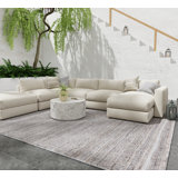 Limerick Hand Woven Recycled P.E.T Solid Color Area Rug in Blue