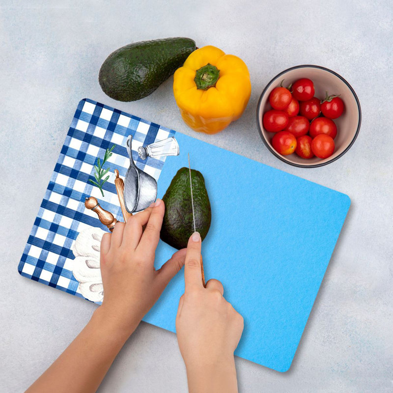 Planche à découper en verre trempé, 7,9 po x 11,8 po | 100% antibactérien, surface facile à nettoyer, pieds en silicone antidérapants | Parfait pour la préparation et le service des aliments, durable et élégant pour la cuisine, ne va pas au lave-vaisselle