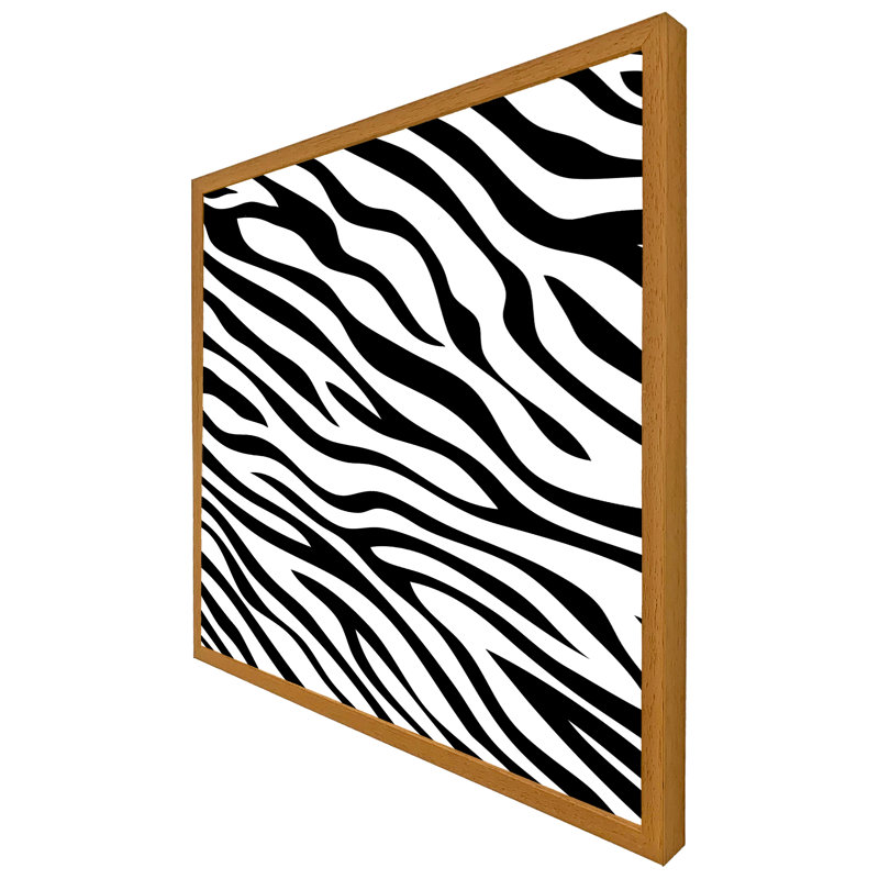 Aschley Of Zebra Stripes - Single Picture Frame Print, 76cm H x 76cm W x 4cm D, Oak Framed