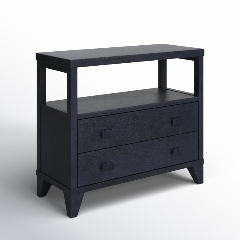 Aditya 34'' W Solid Wood Nightstand, Black