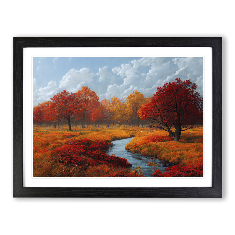 Pure Autumn Forest - Single Picture Frame Painting, Black, 46cm H x 64cm W x 2cm D