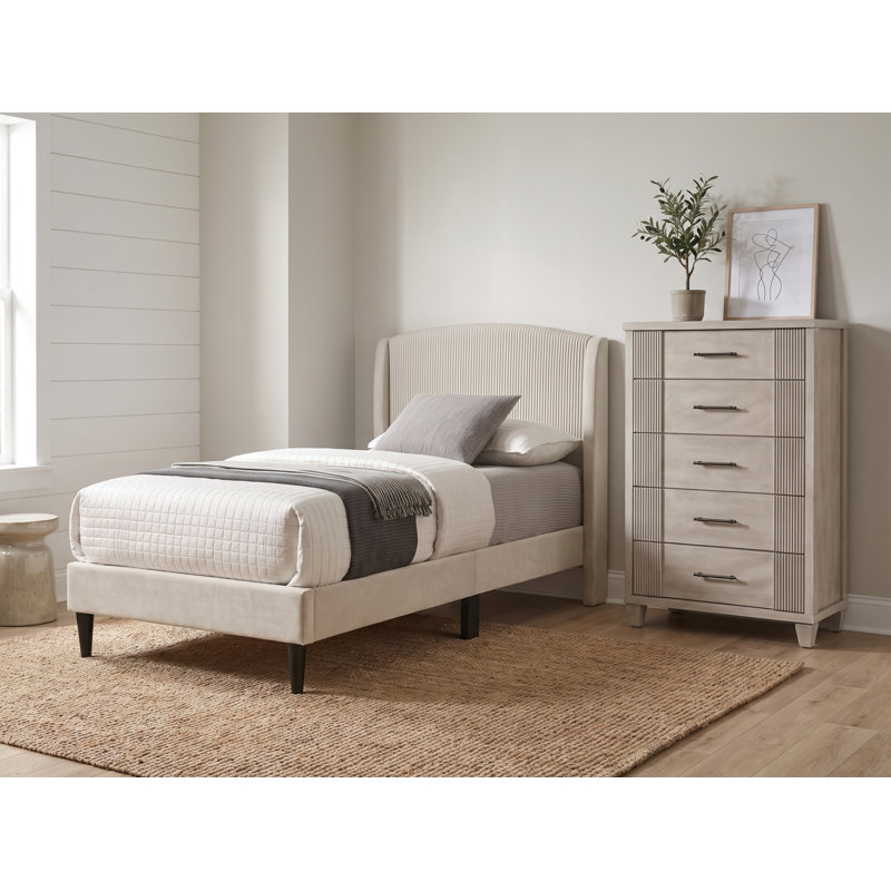 Ensemble de chambre à coucher 2 pièces Aaryahi, 2 Pcs: Bed, Chest, Twin