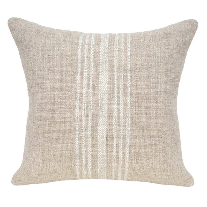 Housse de coussin carré et insert, Ivoire, 24 po