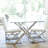 Beverly Glass Top Metal Base Dining Table